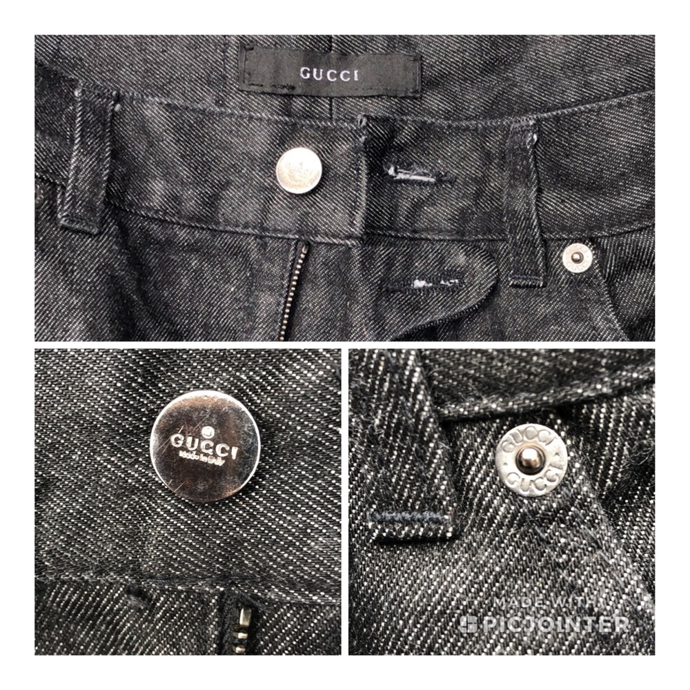 ⭐️HP🧜‍♀️ Gucci VTG Mid Rise Black Jeans EUC sz 40 - Picture 6 of 8